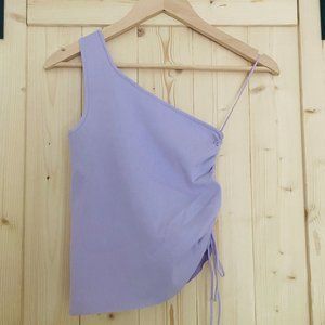 Mango: Lilac One Shoulder Top